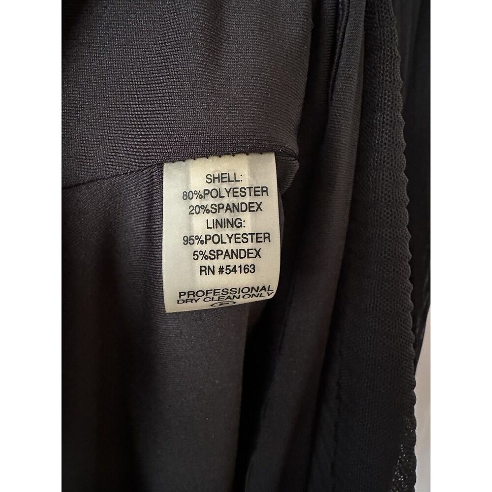 Calvin Klein Strapless Dress Size 10 Black Stretch Chiffon Evening Gown Formal - Picture 5 of 10
